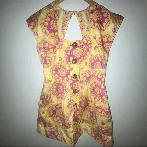 Vintage Y2K Plenty by Tracy Reese Boho Medallion Blouse Sz 4 - Picture 1 of 9